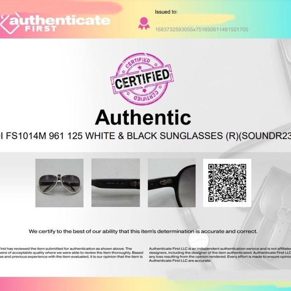 Fendi FS1014M 961 125 White & Black Sunglasses main image 7